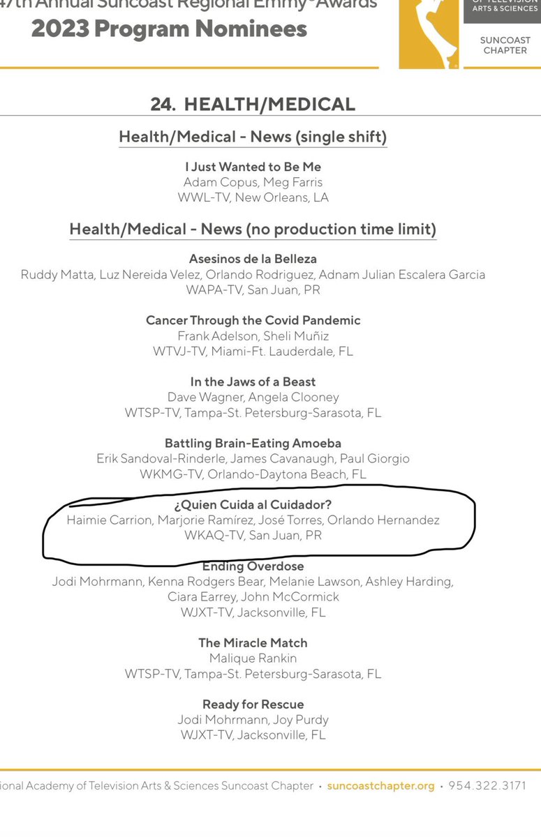 Buenos días!!!! Amanecimos con ésta nominación a un emmy!!!! <a href="/haimiecarrion/">Haimie</a> <a href="/TelenoticiasPR/">Telenoticias</a>