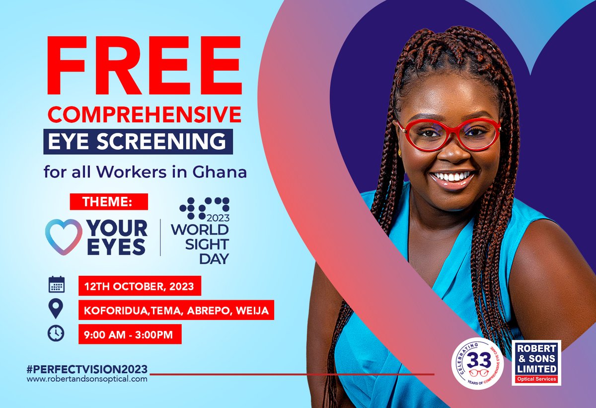 Vision Matters! 👁️ Join us for a FREE Comprehensive Eye Screening - Because Your Sight is Our Priority. Protecting the Vision of our Valued Workers. 👓 #EyeCare #HealthyVision #RobertandSons