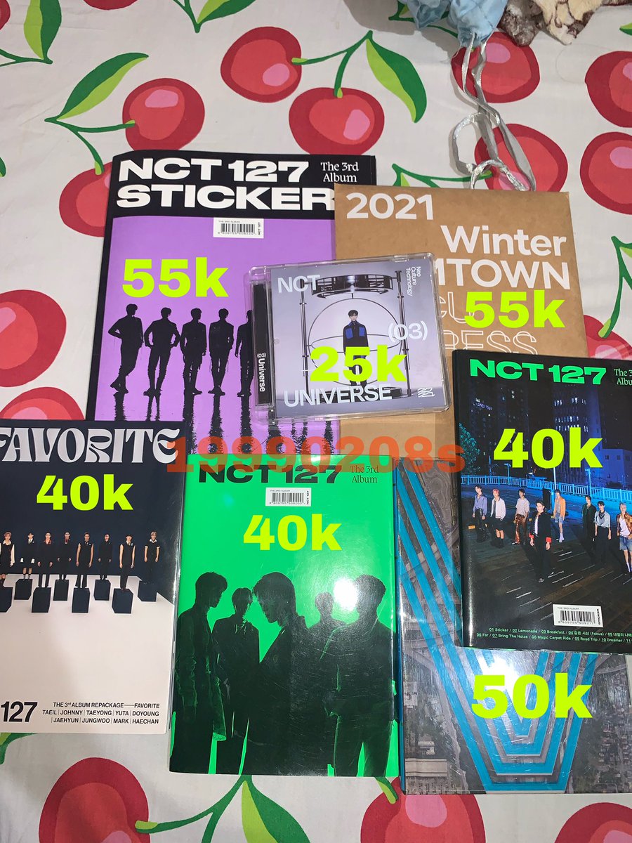 19990208s's tweet photo. wts / want to sell

 album nct 127 (pb sticker, sticky, seoul city, favorite) 
wayv (stranger ver)
nct 2020 (jewel mark ver)
smcu nighttime

➖price inc pack + adm🍊
➖Semarang, INA

t. sell album only nct ready ina negotiable https://t.co/lWbAs5AfNI