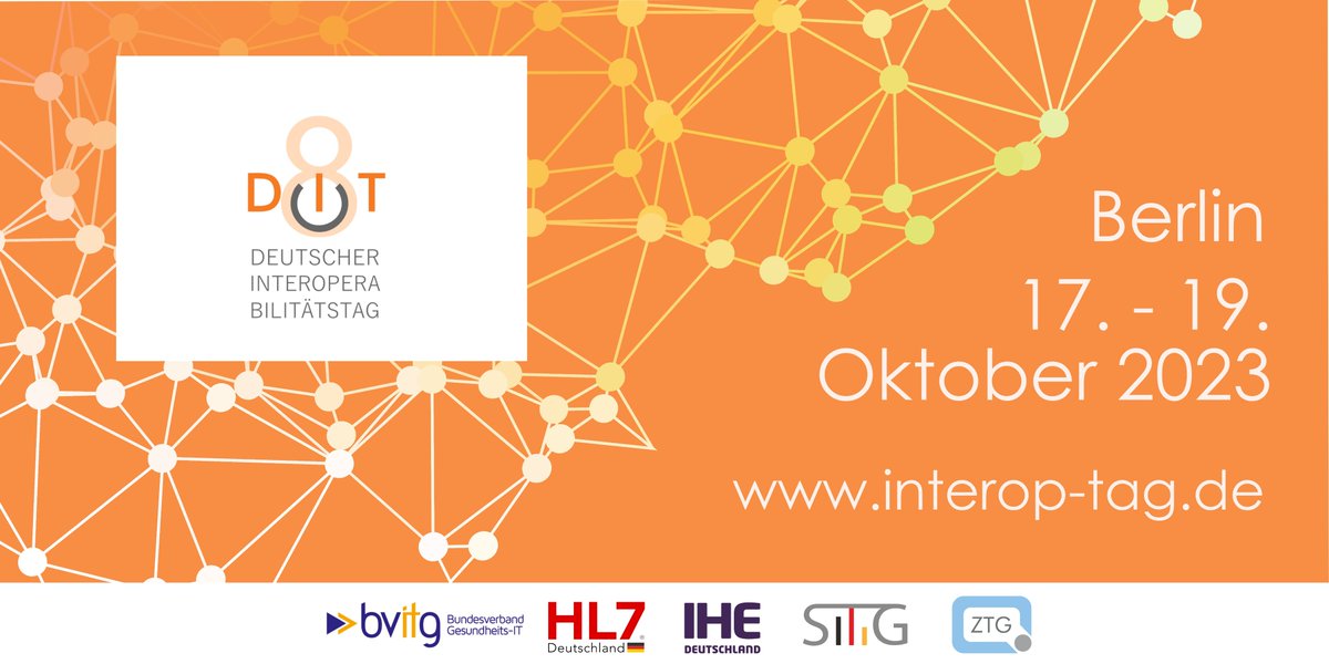 Nächste Woche startet der 8. #DIT in Berlin.🎉
Alle wichtigen Infos zur Veranstaltung finden Sie in der aktuellen Pressemitteilung @ztg_nrw ➡lmy.de/AtL
Hier geht´s zur Anmeldung:➡interop-tag.de/anmeldung/
Wir sehen uns in Berlin! DIT wird super!
#eHealth #HealthIT