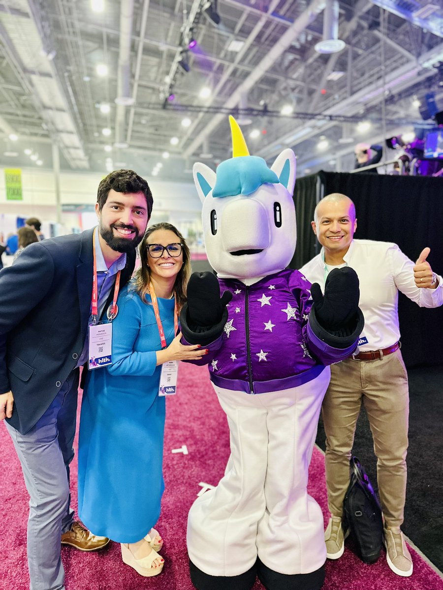 drjhonatanMD's tweet photo. What a first day at @HLTHEVENT! 

From @daniel_kraft and I posing like we are about to take the world, to @nickjonas speaking about his #diabetes type 1 story, to @drgnayyar sharing her incredible wisdom (btw if you don’t get Geeta’s new book, you are DEAD WRONG!) 

Chilling with Petunia the unicorn (AKA @lapsihealth from the future) and enjoying Latino leadership moments with @DrArtunduaga and @M_Hosiasson.

Let’s discover what the second day will give us at HLTH 2023 | Vegas