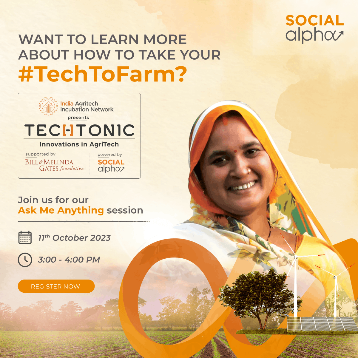SocialAlphaIN's tweet photo. Gather useful insights into how your innovation can make an impact on small and marginal farmers in Uttar Pradesh and Odisha. Join us for an informative AMA session to know more about how to take your #TechToFarm. Register now -ย https://t.co/jf20pyK49c
@BMGFIndia https://t.co/LWXjpZDhyG