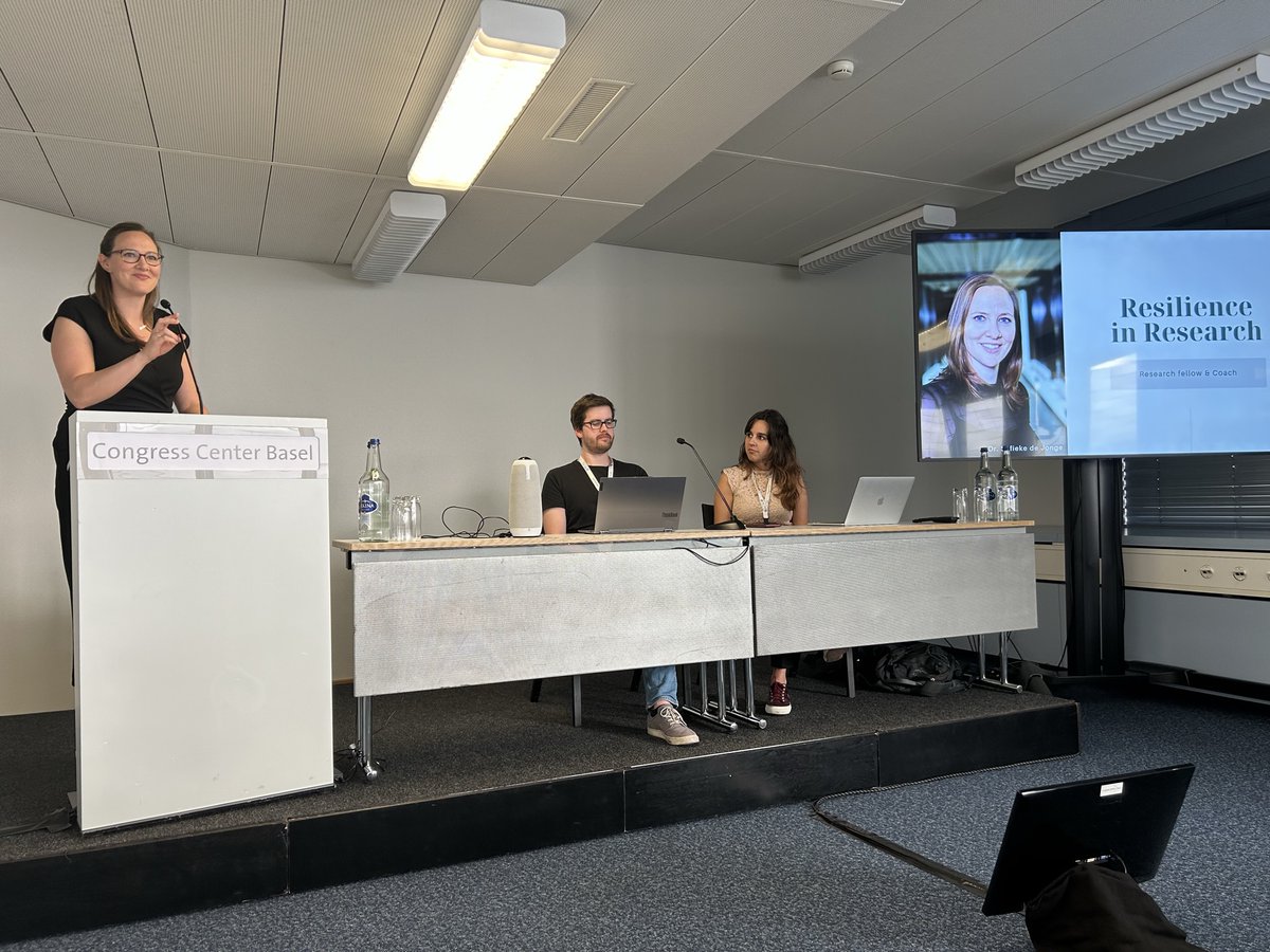 sofiekedejonge's tweet photo. A dream come true: on stage as a coach and researcher, inspiring ~80 researchers at the #ESMRMB2023 on how to become more Resilient. 

@ESMRMB #resilience #mindsetmatters #research #goals #professional #personal #development #ambition #wellbeing #skills #coaching https://t.co/S893BzQD46