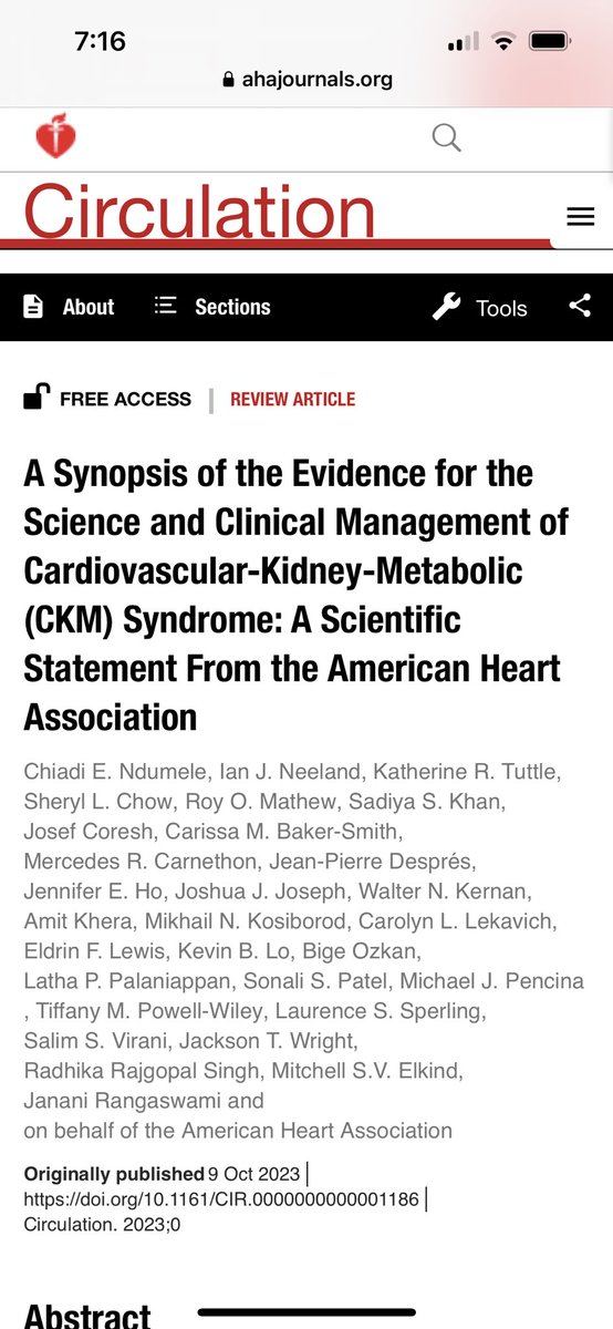 RangaswJ's tweet photo. Accompanying ⁦@AHAMeetings⁩ Scientific Synopsis that describes the scientific underpinnings of the concepts outlined in the #CKMH #Presidential Advisory ⁦@KidneyInCVD⁩ ⁦@ASNKidney⁩ ⁦@ChiadiNdumele⁩ ⁦@RajgopalRadhika⁩ https://t.co/GkKlr0d8uY