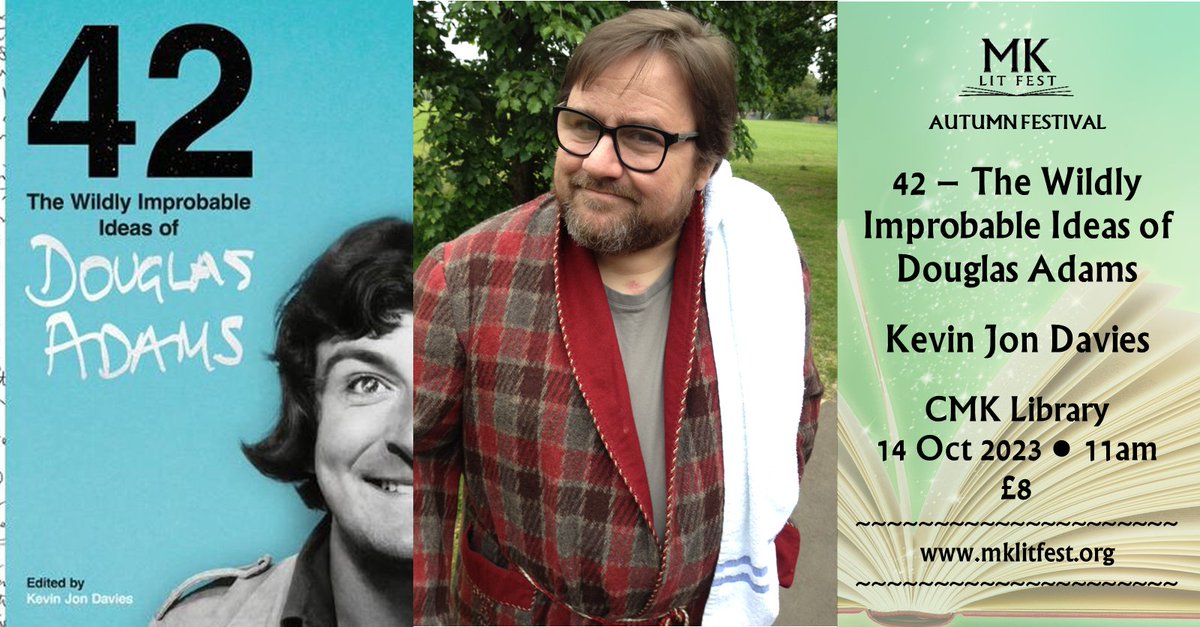 There's no #hitchhikersguide to 2023, but you can spend an hour with @kevinjondavies and the wildly improbable ideas of his late friend #douglasadams. #dontpanic Box office: mklitfest.org/42-ideas-of-do…
@unbounders #42douglasadams #hitchhikersguidetothegalaxy #miltonkeynes