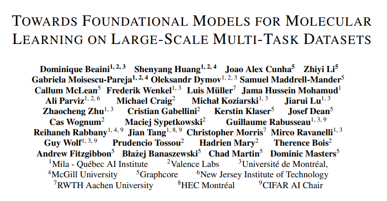 arankomatsuzaki's tweet photo. Towards Foundational Models for Molecular Learning on Large-Scale Multi-Task Datasets

Present a collection of seven novel datasets, which cover ~100M molecules and >3K sparsely defined tasks, totaling >13B labels of both quantum and biological nature

https://t.co/9r9xJQFFFK https://t.co/a48oeDWxfC