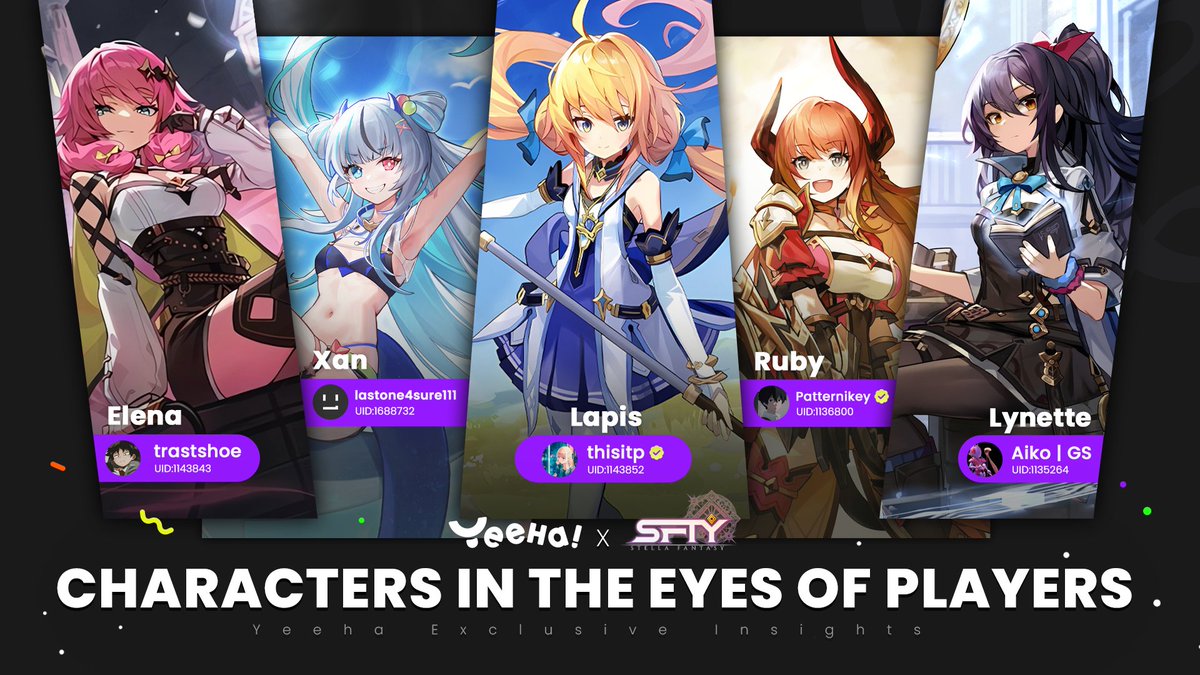 YeehaGamingLabs's tweet photo. Can't decide on a character of @rStellaFantasy? 😝 Look no further! Yeeha's players have spoken and chosen their ultimate favorites🩷
Take a peek and see if your top pick made the list! #GamingCommunity #CharacterLove
👉https://t.co/6sQ050p4MS https://t.co/goBFwtkYjP