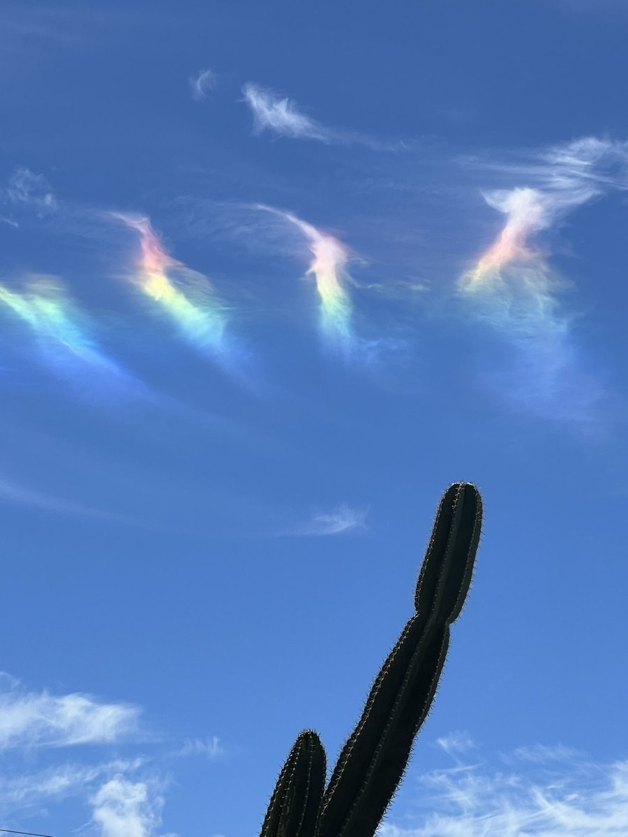 Rainbow clouds over our house today!