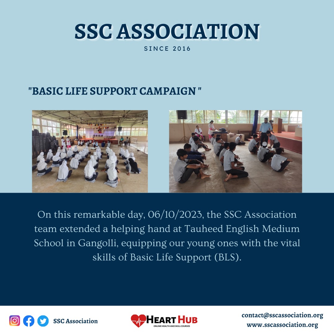 SSCAsociation's tweet photo. Basic life support (BLS) campaign
Tauheed English medium school Gangolli 
#bls #savelifes #instagood #KnowledgeIsPower https://t.co/C5ZXsxKyfI