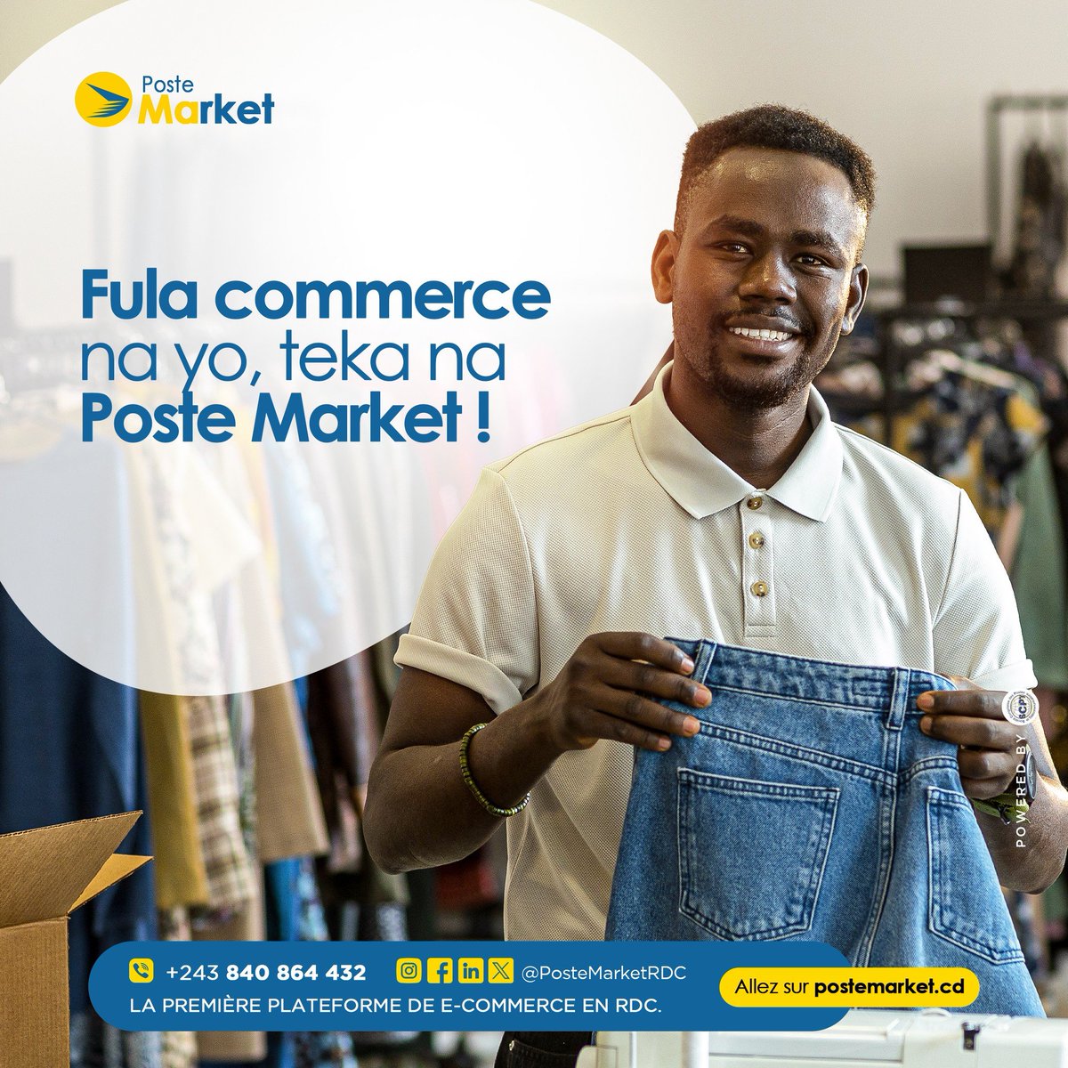 Postemarket_rdc's tweet image. Fula commerce na yo, teka na Poste Market 🇨🇩🛍️

Pona ko koma marchand na Poste Market, yaka na 📍 hôtel de Poste sur 1009, Boulevard du 30 Juin, Kinshasa - Gombe.

#PosteMarket🇨🇩 #Ecommerce #SCPT