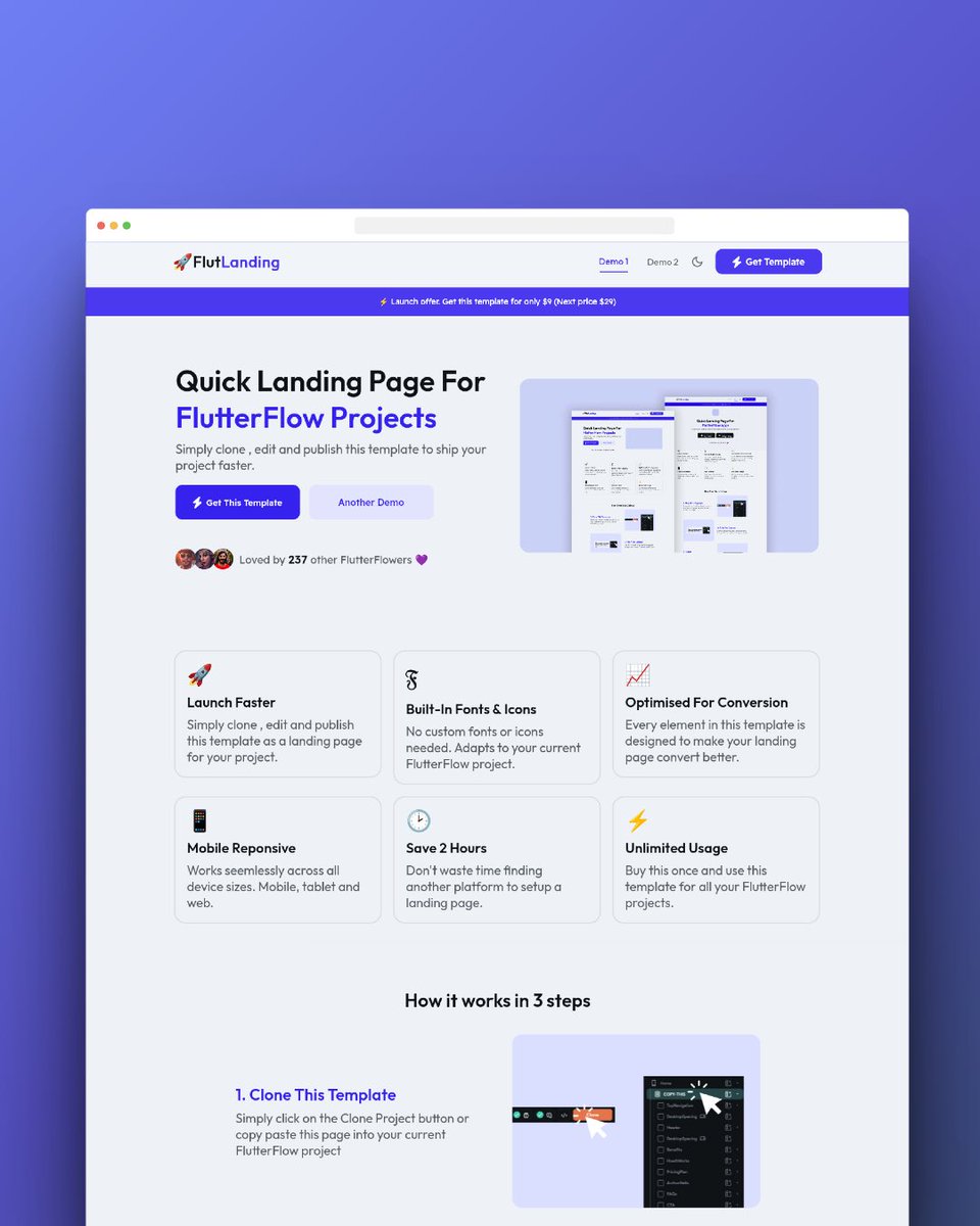 fftemplates's tweet image. New template dropping this week 🥁
A landing page template #builtinFlutterFlow so that you can quickly copy it to your FlutterFlow project and ship out fast.
Stay tuned for the template drop this week 👀