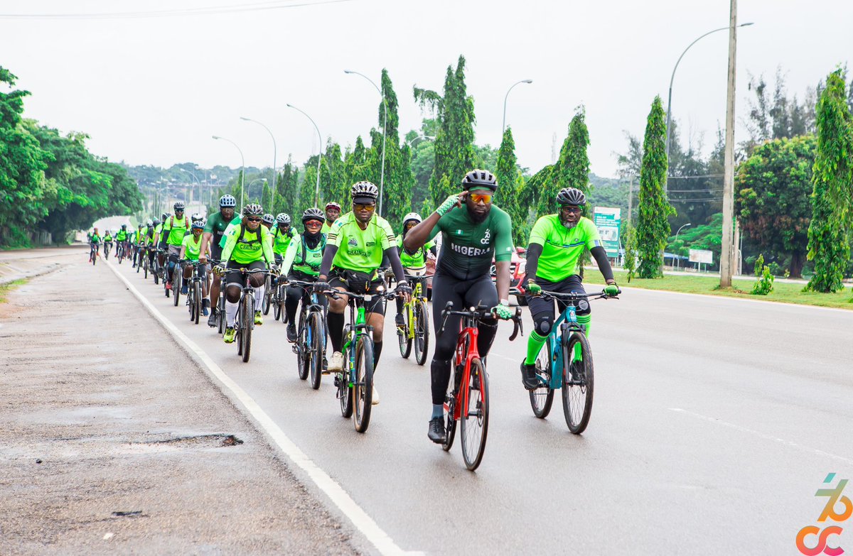 76cycling's tweet photo. On October 2nd, 2023, in commemoration of Nigeria’s independence celebration, we organized a combined ride and independence party with @chaingangabuja, a club of Mountain Biking enthusiasts. https://t.co/FOFjXbnXWV
