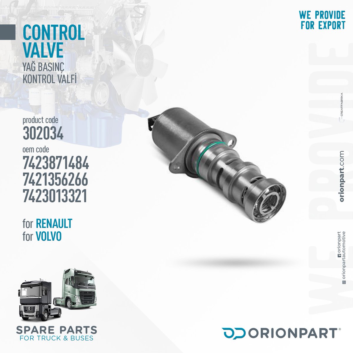 Orion_part's tweet photo. Development leads us forward to quality together with you.
RENAULT - VOLVO
CONTROL VALVE
Oem : #r7423871484 #r7421356266 #r7421356266
WE PROVIDE - FOR EXPORT
+90 332 238 96 34
https://t.co/DOQEAqoVjo
#orionpartautomotive #renaultturck #volvotruck #controlvalve #engine #sparepart https://t.co/akHtHJHkZr
