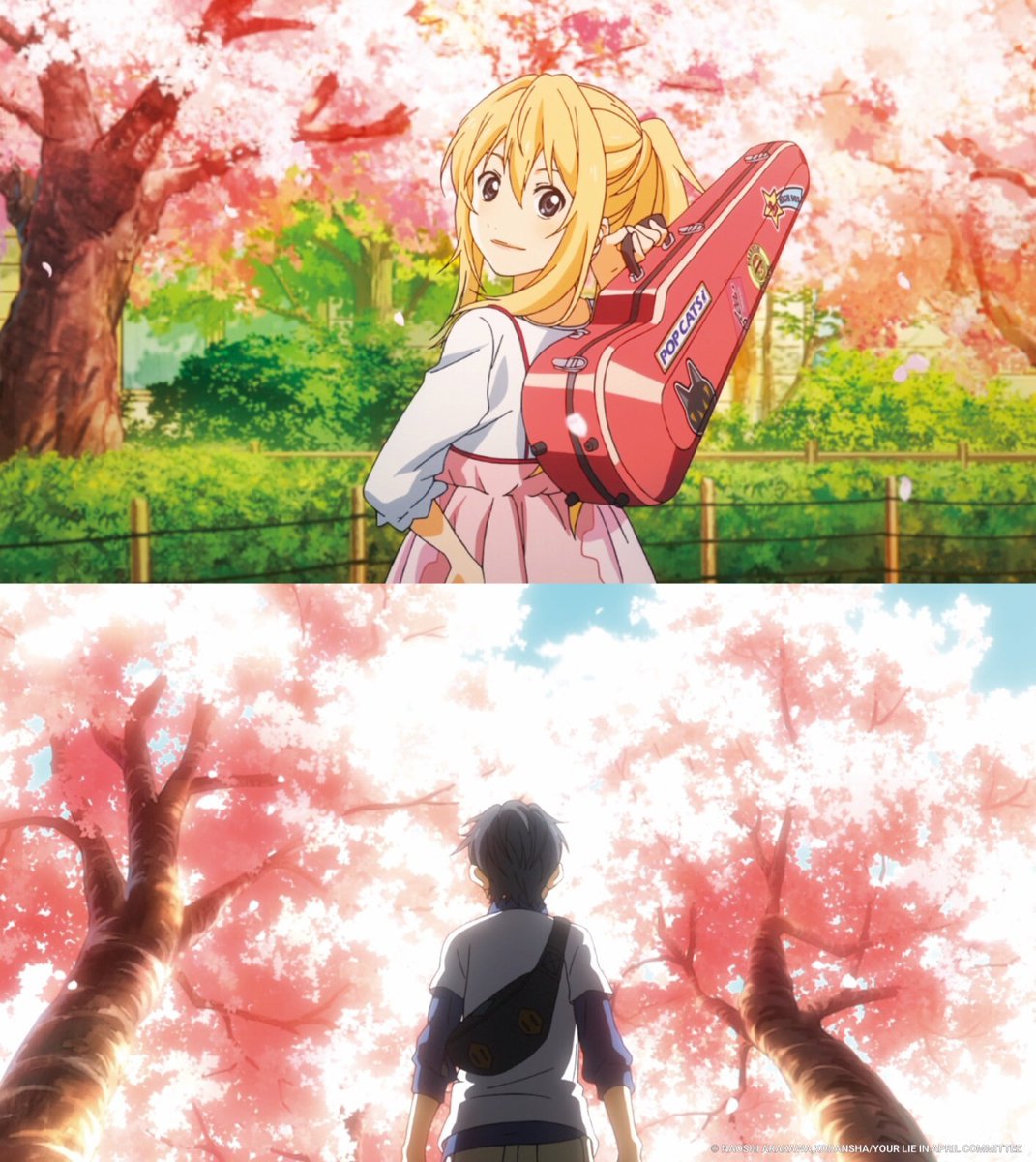 AllTheAnime's tweet photo. On this day in 2014, heartstrings were pulled as Your Lie In April premiered on Japanese television 🎻 🧡 https://t.co/3f54J0Yc6s