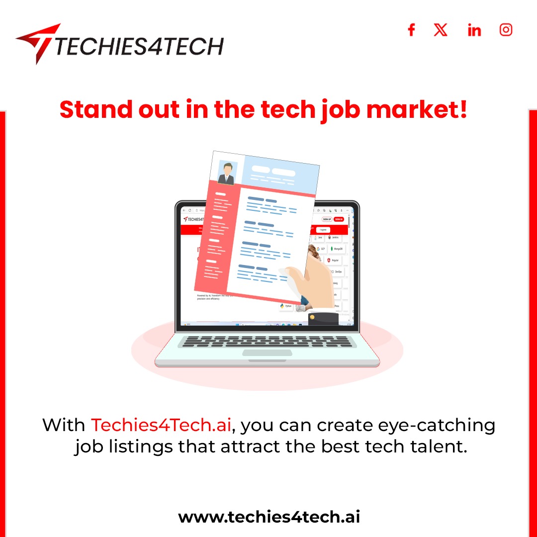 techies4techai's tweet image. 🚀 Exciting News from Techies4tech.ai! 🌐

#Techies4tech #TechInnovation #StayTechSavvy #DigitalFuture #hire #vacancy