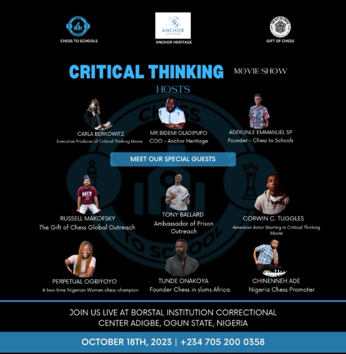 CT_themovie's tweet image. For the 1st time in Nigerian history a ♟️🎥 will be used as a tool for hope, freedom of a brighter future! We’re overwhelmingly proud of how @CT_themovie continues to change the🌍 @thegiftofchess @Tunde_OD @guitargirrl @CNN @NetflixNaija @richardbranson @heisrema #chessislife
