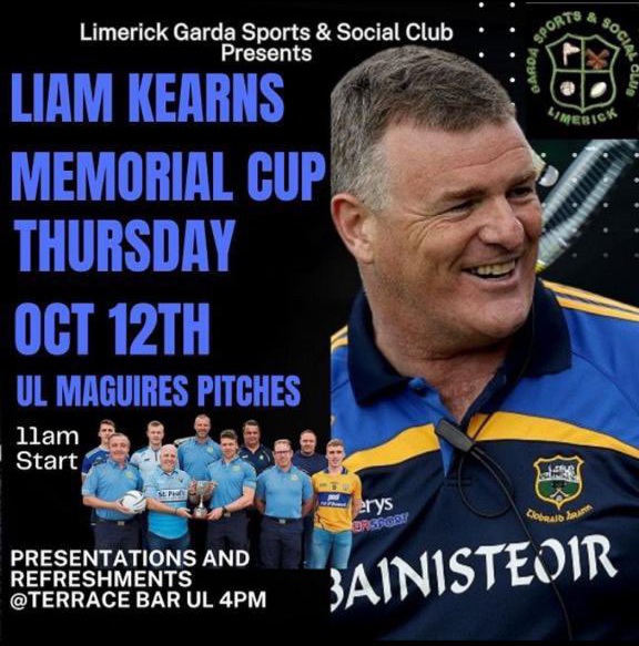 🏅Sport🏅 A memorial tournament to honor the late former Gaelic football manager Liam Kearns will be held at the Maguires GAA Grounds in the University of Limerick on Thursday, October 12. Find out more on limerickvoice.com @matt_hurley01 #news #student #sport