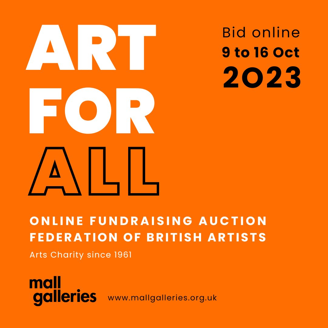 Art for All | A Fundraising Auction
Bid online until 12 noon on 16 October
This online auction offers 245 x A5 works by over 170 artists (I am one!) to support the FBA <a href="/mallgalleries/">mallgalleries</a> 

Browse the anonymous lots (and find mine!) at mallgalleries.org.uk