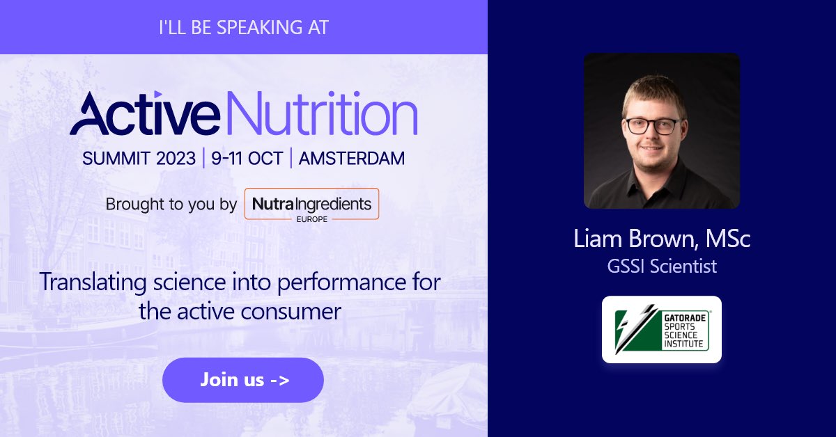 LBNutr's tweet photo. Looking forward to presenting at @NutraEurope’s #ActiveNutritionSummit on Wednesday.

I’ll be talking about how #GSSI technologies can support hydration, nutrition and training personalisation. https://t.co/mOyYpPzBBf