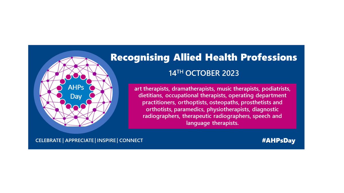 RCSLT's tweet photo. We’re counting down to #AHPsDay on Saturday!

As the third largest workforce in the #NHS, allied health professionals contribute to high quality care, and better outcomes for the people and populations we serve. https://t.co/bAIaWpxcdL