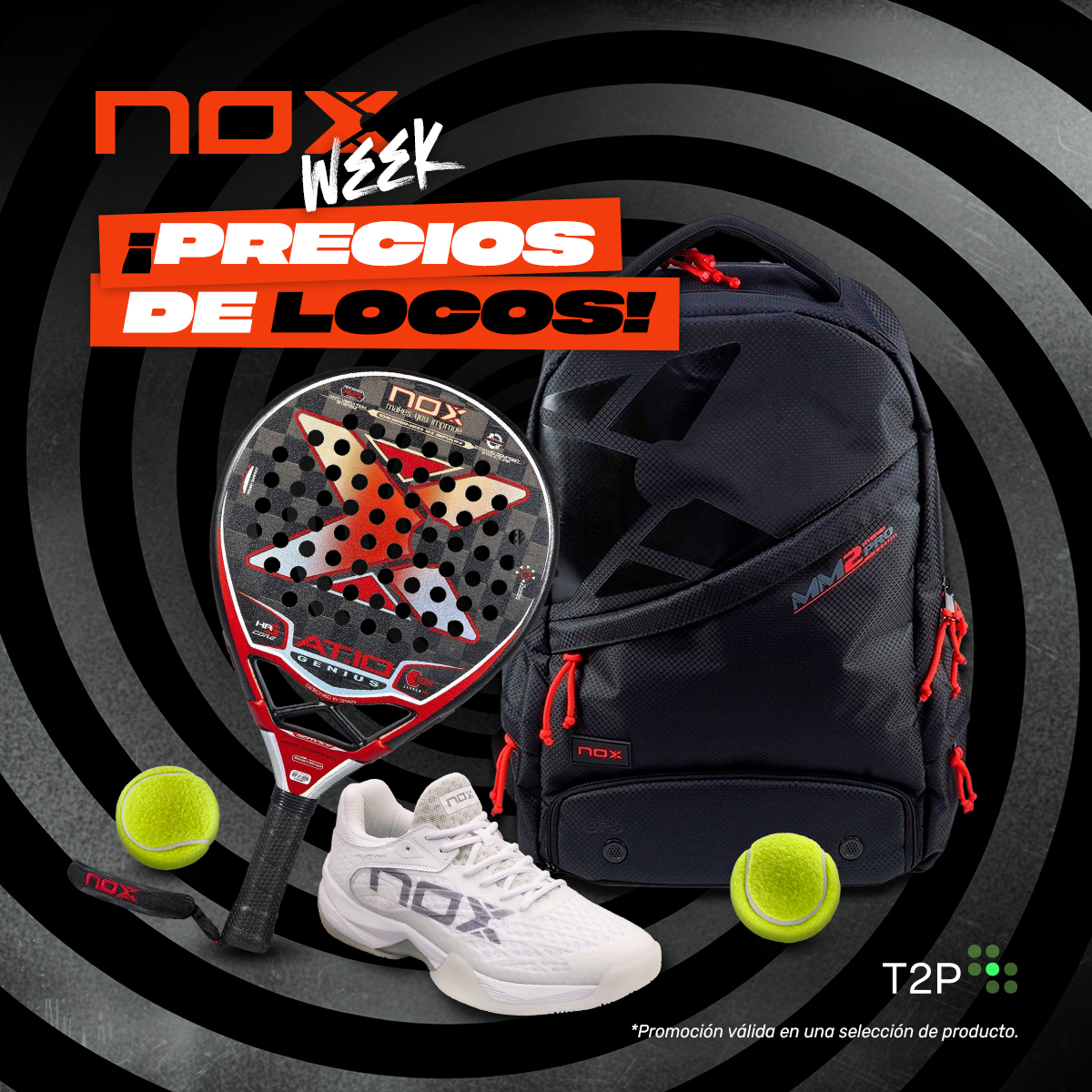 Time2Padel's tweet image. La locura del pádel llega a Time2Padel 🔥 Descuentos @noxpadel que te harán sudar la pista 🎾💨 

#time2padel #padel #noxpadel #palasdepadel