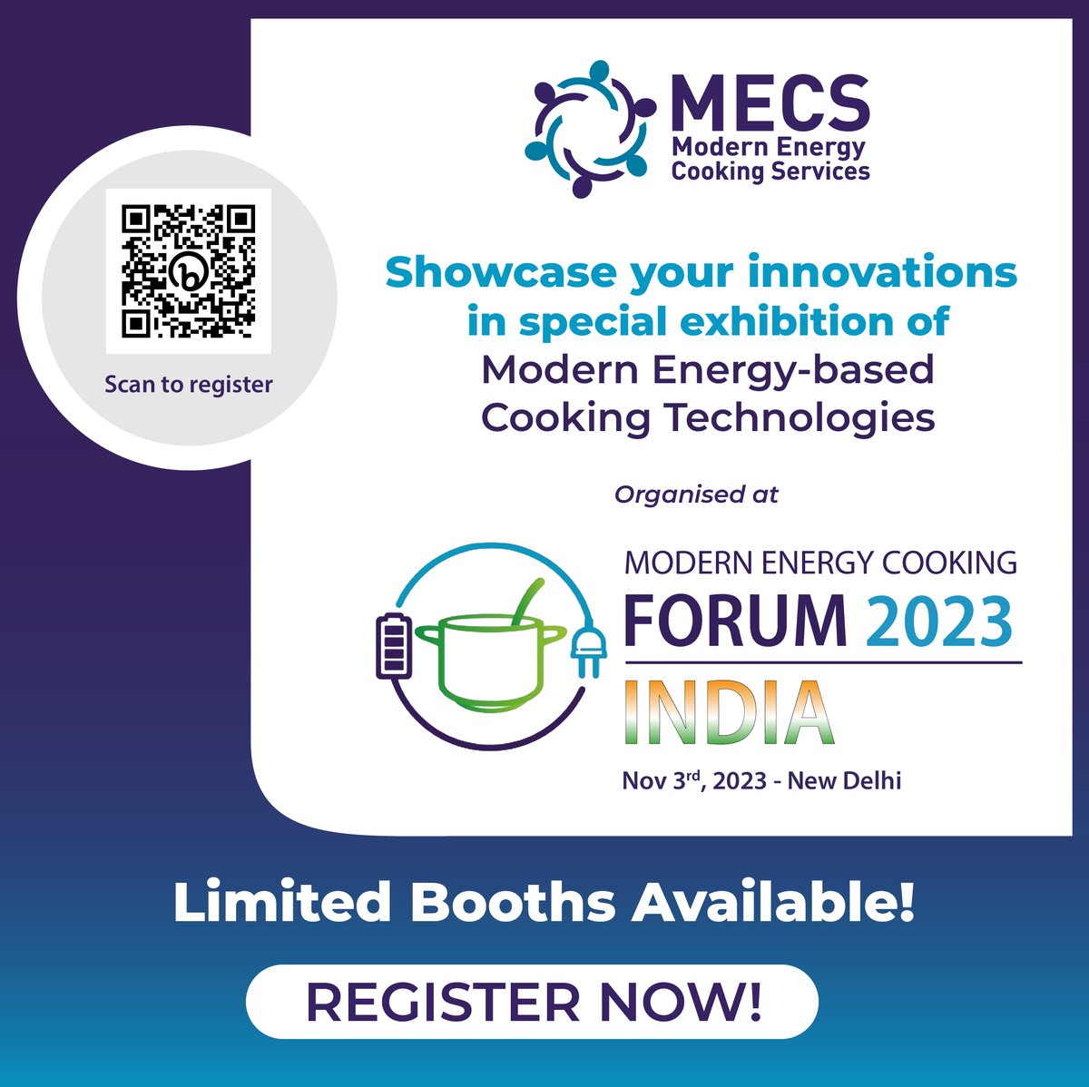 Finovista's tweet image. Exciting News! 📢

Join us at the Modern Energy Cooking Forum 2023- India on 03-11-23, in New Delhi.

@Finovista is hosting an exhibition for innovative #cleancookingsolutions. We invite you to join &amp;amp; display your products to diverse audience. 

Register: bit.ly/3F3JLfg