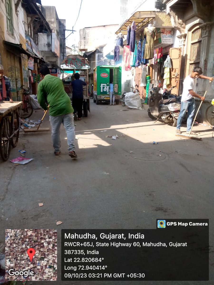 GVP Cleaning at  Mahudha-802579  Date: 05/10/2023  #GarbageFreeIndia #IndianSwachattaLeague_2 #swachchbharatmission #CMO #PMO

@PMOIndia

@Bhupendrapbjp

@CMOGuj

@SwachhBharatGov

@MoHUA_India

@AhmedabadRcm