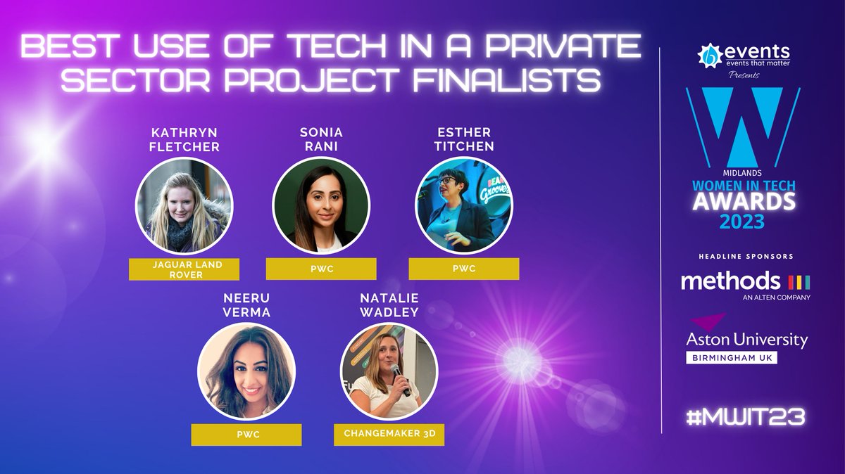 WITAwards's tweet photo. Good luck to our finalists in the Private sector #Tech #Project in todays #MWIT23 https://t.co/2hl8utOHFB