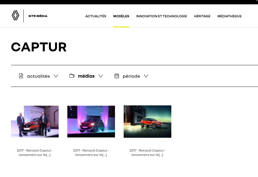 Il recherchait des photos du @renault_fr Captur sur le site presse, quand soudain, c'est le drame... #3photos