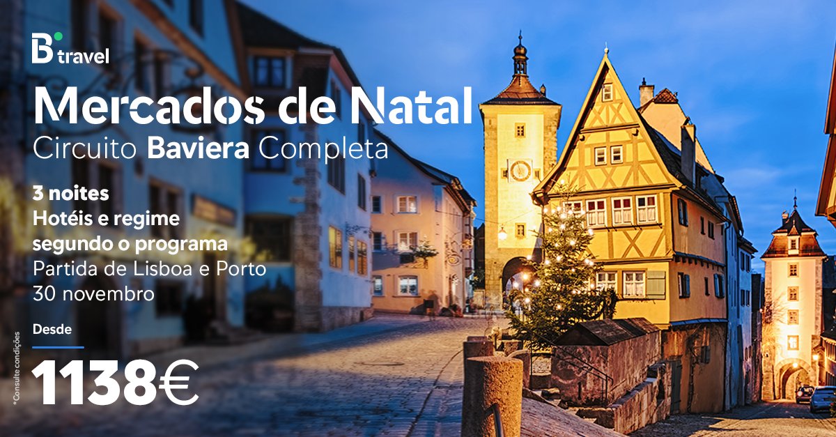 BttbPortugal's tweet photo. Comemora o Natal da forma mais autêntica na #Alemanha, onde os mercados de Natal na Baviera vão transportar-te para um mundo mágico🎄🤍.

👉https://t.co/6yONmBxdOP https://t.co/0MlPJrDVOE