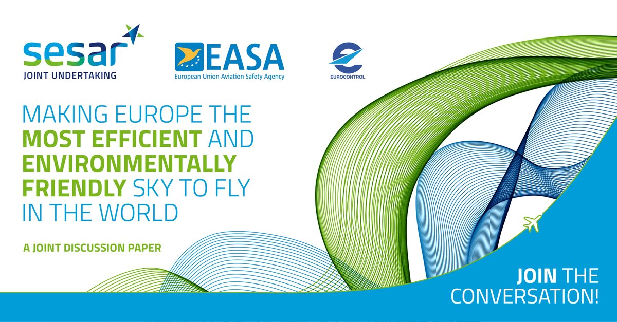 What would it mean to be the most efficient and environmentally friendly sky to fly in the world? Join us tomorrow at #SJUAnnual23 for a lively debate! 📑 Read @SESAR_JU, @EASA, & @eurocontrol's joint discussion paper here 👉sesarju.eu/node/4545 #SustainableAviation