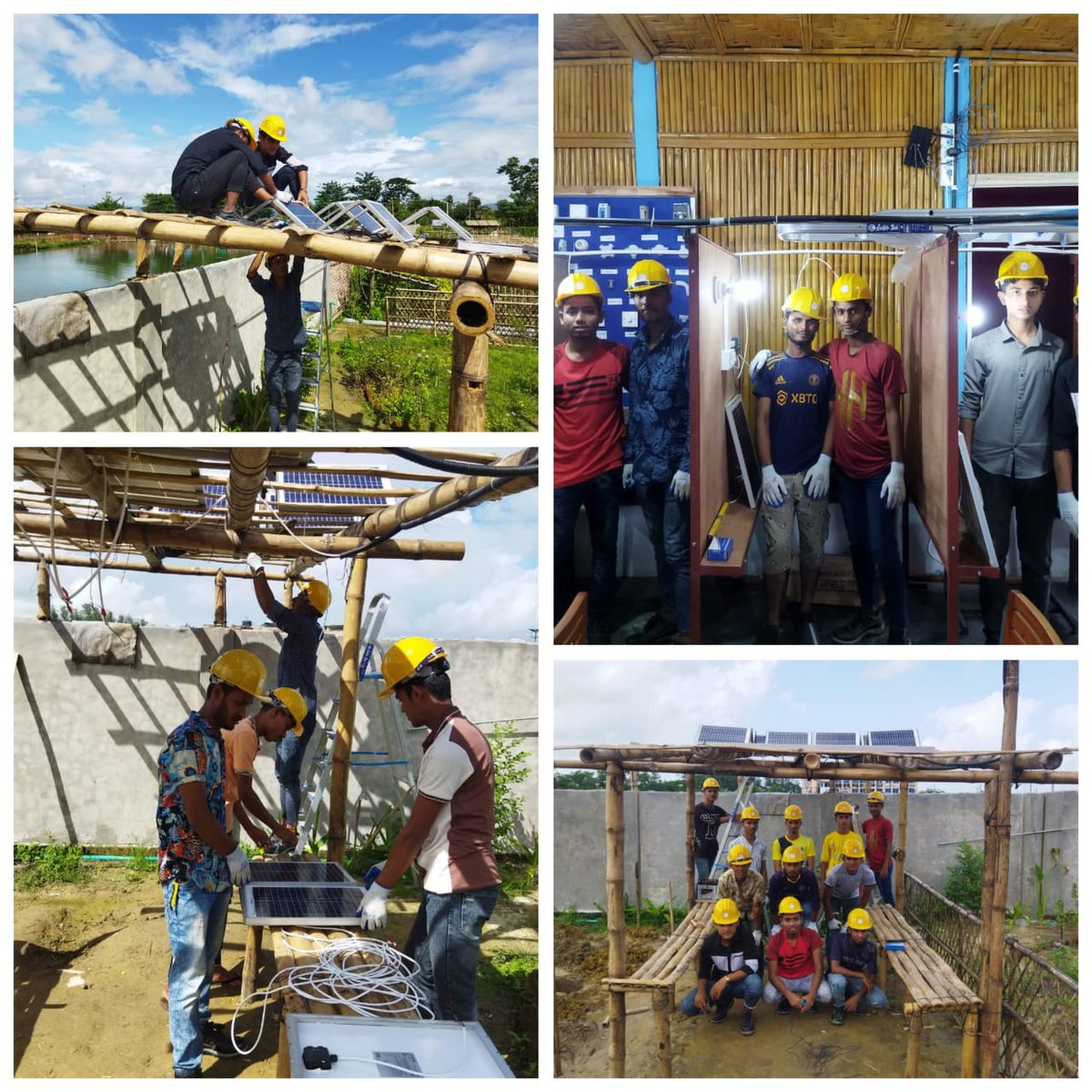 Learners of #solarsystem installation and maintenance scheme of <a href="/UNHCR_BGD/">UNHCR in Bangladesh</a> and CNRS jointly initiated project have successfully installed #solarpower and battery charging station at camp-27.

#RenewableEnergy #Rohingya #Refugee  #youthinnovation
