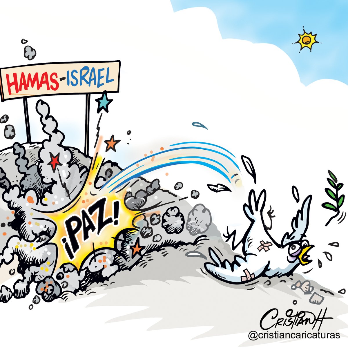 Conflicto Israel y Gaza Mi caricatura del lunes 9 octubre en el periódico @ElDia_do . . . #hamas #Gaza #israel #terrorismo #guerra #criscaricaturas