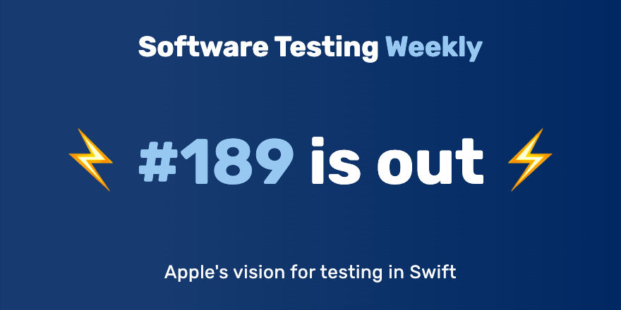 Hey, testers! 🙂 The 189th issue is out! softwaretestingweekly.com/issues/189 Congrats @rodrigorac2, @oianmol, @GreenReportBlog, @lucgagan, @ButchMayhew, @Stefanoq21, @TestAndAnalysis, @dnlkntt! 👏 #SoftwareTesting #QA