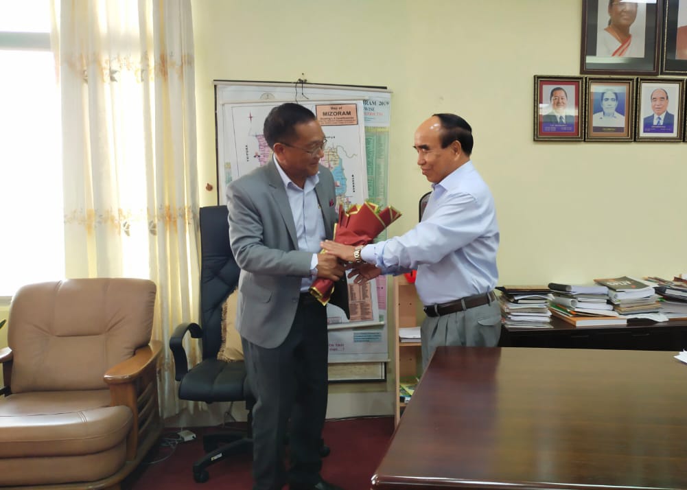 Mr. John Neihlaia IPS (Retd.), the new Chief Information Commissioner, Mizoram State Information Commission called on me at my office, today. I wish him all the best for his future endeavours.