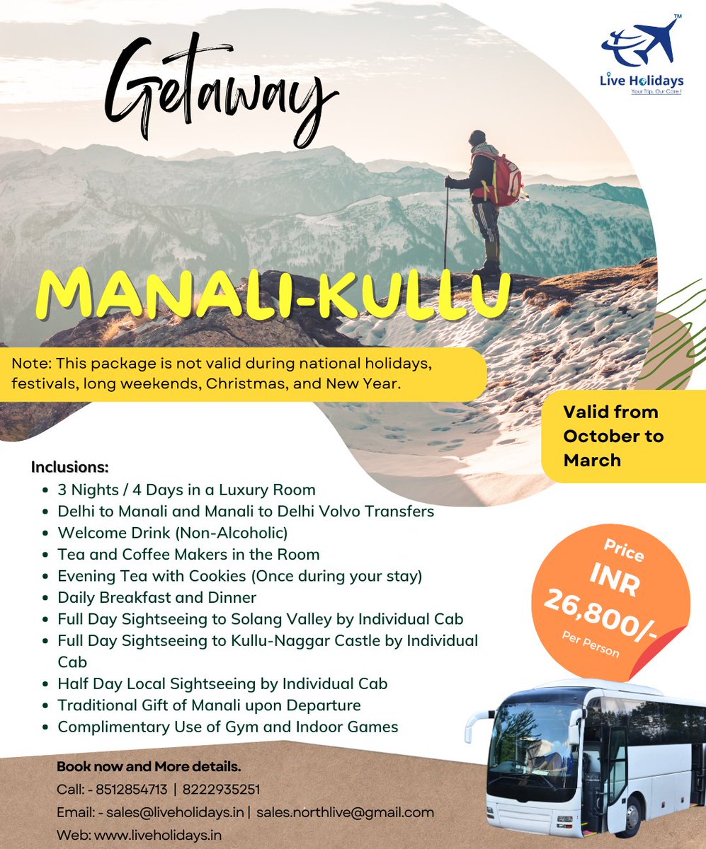Explore the breathtaking beauty of Manali and Kullu with Live Holidays, where every moment becomes a cherished memory. #ManaliAdventures #KulluValleyExploration #LiveHolidays #MountainMagic #scenichimalayasindia #NatureLoversParadise #HimalayanEscapade #ManaliDiaries #Kullu