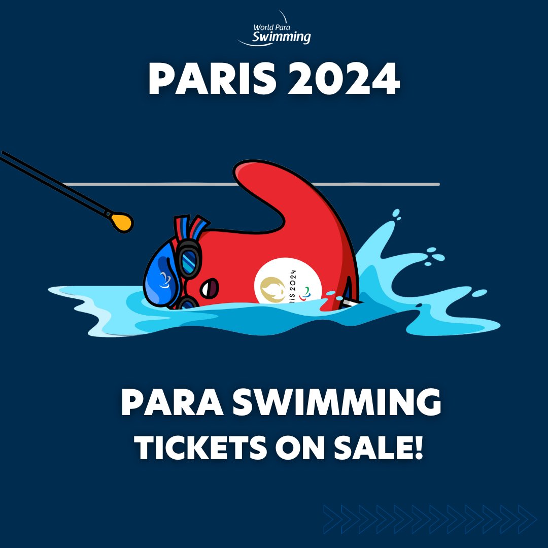 🚨Tickets sale are now open for the @paris2024 Paralympics Games🚨

The #ParaSwimming events will run from 29 August to 7 September! Join us in La Defense Arena for some amazing swimming performances. 

Buy yours 🎟️👉 bit.ly/3ttqm56

#ParaSwimming #Paris2024