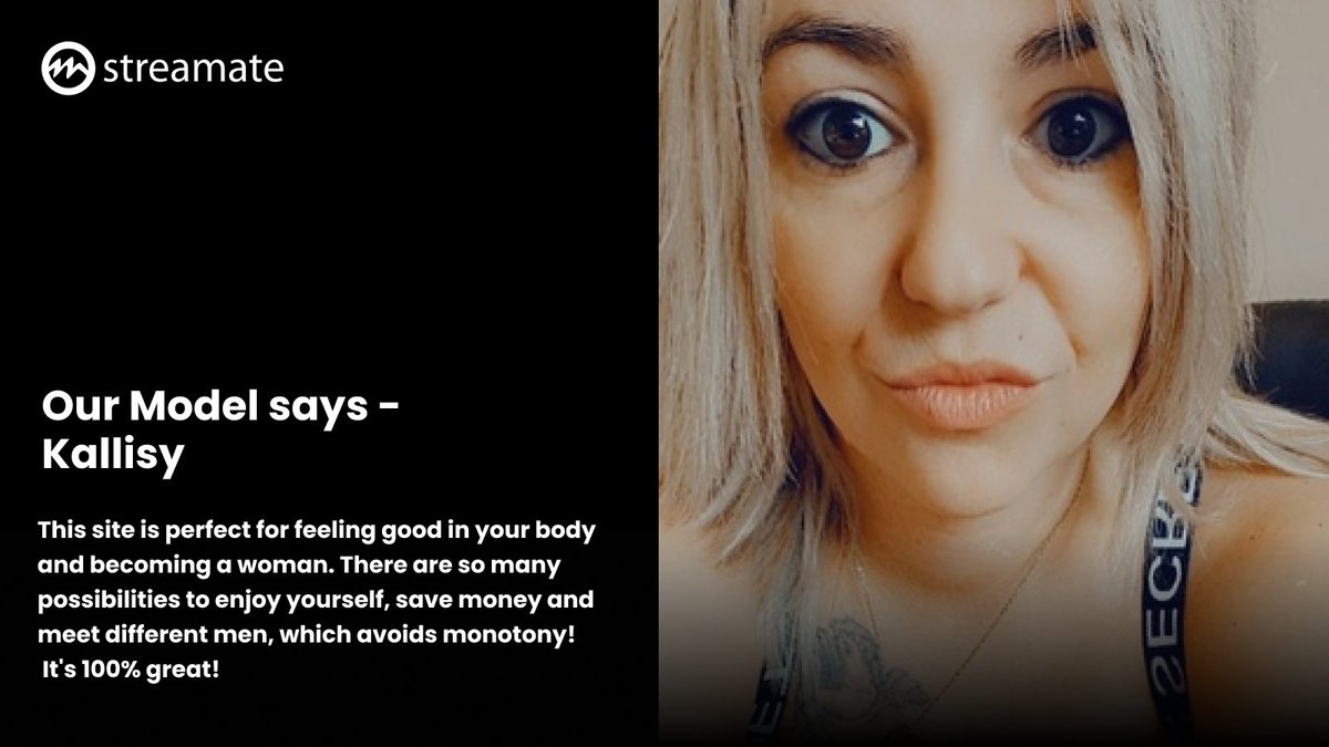 StreamateEurope's tweet photo. "This site is perfect for feeling good in your body and becoming a woman.
There are so many possibilities to enjoy yourself, save money and meet different men, which avoids monotony! It's 100% great!" #ourmodels #models #modellife #proud #woman #enjoy #great https://t.co/E4IpNAczDb