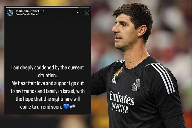 حارس ريال مدريد ... البلجيكي ( كورتوا)..كتب هذه التغريده دعما لأسر ا ئ ل :
( أشعر بحزن عميق بسبب الوضع الحالي،أتقدم بحبي ودعمي الصادقين لأصدقاء وعائلتي في اسرائيل، على أمل أن ينتهي هذا الكابوس قريبا).
👈( قاطعوا هذا المنافق كورتوا) 👇👎👎🤮🤮