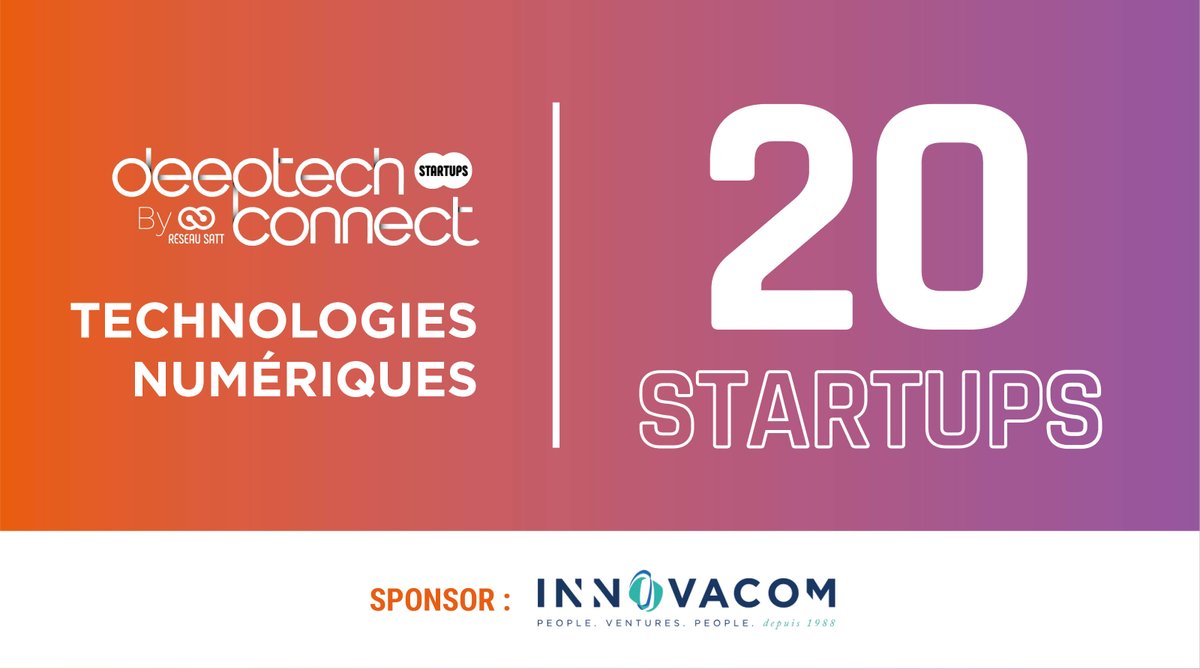 🔸 #DeeptechConnect : Découvrez les 20 #startups du Village Technologies Numériques, sponsorisé par <a href="/innovacomvc/">Innovacom</a> 🚀

▶️ deeptechconnect.fr/startups/   

Vous êtes un #investisseur ou un #industriel &amp; souhaitez participer ? 👇deeptechconnect.fr/contact/