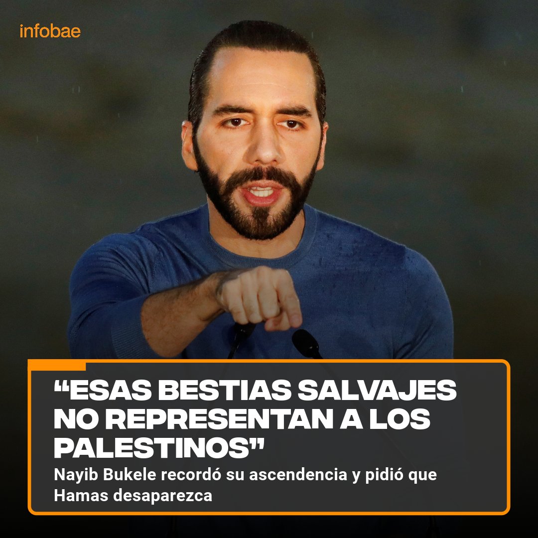 Nayib Bukele recordó su ascendencia y pidió que Hamas desaparezca: “Esas bestias salvajes no representan a los palestinos” bit.ly/48EtScV