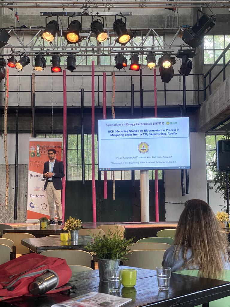 bhukyapavan333's tweet photo. Enjoyed attending the conference #SEG23 in TU Delft, Netherlands. 

Met several researchers working on carbon storage and nuclear waste disposal in deep geological formations. 

I presented my work on utilising biocementation for mitigating leaks from a CO2 sequestrated aquifer. https://t.co/PArG5E68Bb