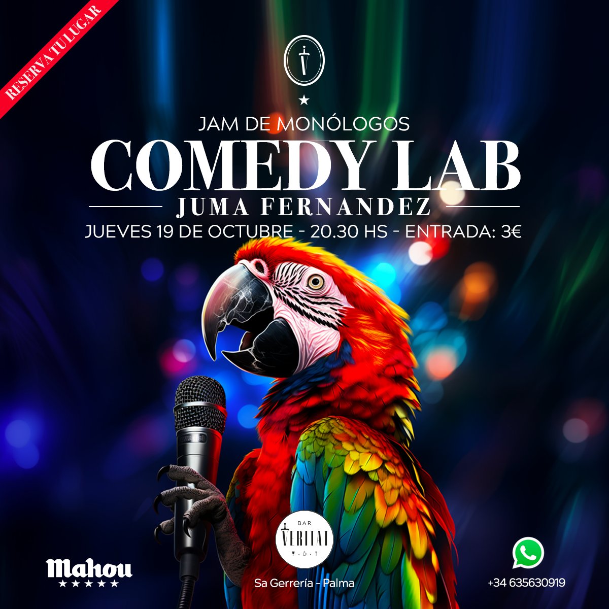 barveritat's tweet photo. 😄🎭 Te invitamos al Jam de Monólogos, donde el talento de Juma Fernandez te hará estallar de risa.

🗓️ Fecha: Jueves, 19 de Octubre
🕣 Hora: 20:30 hs
💰 Entrada: 3 euros

Reserva: https://t.co/jtd8ERQBub

#ComedyLabJam #MonólogosDivertidos #NocheDeRisas #StandUp #Monologos https://t.co/JQWpLg6ovL