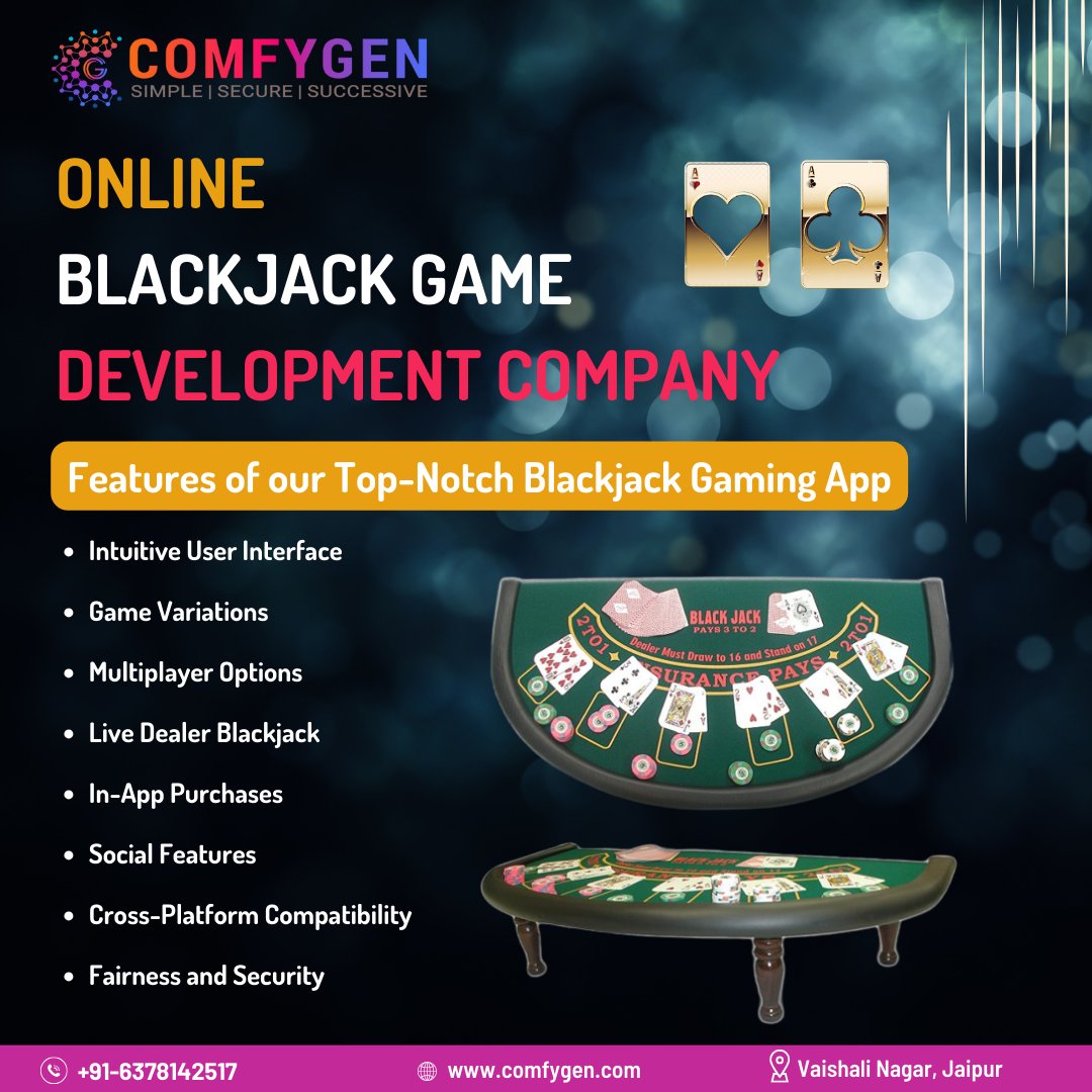 Comfygen_Tech's tweet image. Looking to develop an online blackjack game? Look no further! Our company specializes in creating top-quality and engaging online blackjack games. With our team of skilled developers. #BlackjackGameDevelopment #GamingIndustry #OnlineGaming