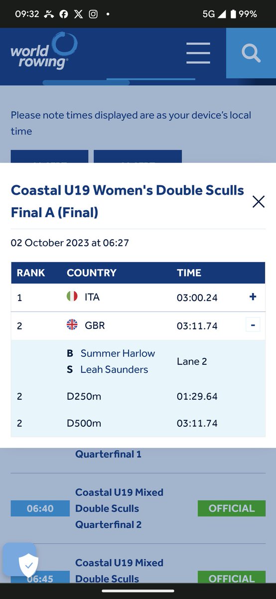 Congratulations to Leah Saunders (<a href="/eveshamrowing/">Evesham Rowing Club</a>) and Summer Harlow, World Championship silver medalists at <a href="/WorldRowing/">World Rowing</a> #WRBSF