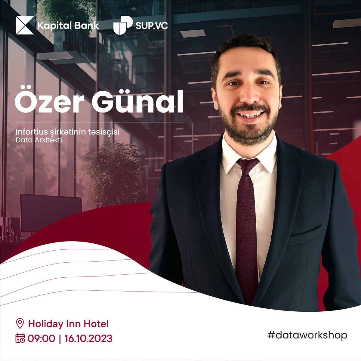 sup_vc's tweet image. 16 oktyabrda ilk vörkşop təlimçimiz Özər Günal olacaq.
Wörkşop mövzusu: Data Idarəetməsi 
Tarix: 16.10.2023 / 9.00
Ünvan: Holiday-inn Baku (Kövkəb Səfərəliyeva, Nəsimi)
Qeydiyyat linki: shorturl.at/bELVY
#kapitalbanklife #supvc