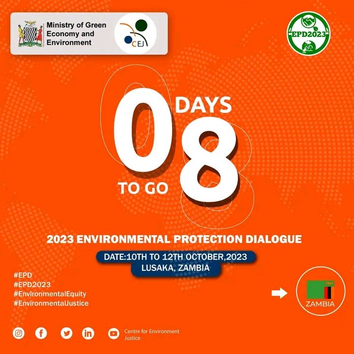 TholeShoes's tweet photo. 2023 Environmental Protection Dialogue 🌳 🌍
10th - 12th October 2023
08 Days to Go 🗓️

An Environmental Accountability Space for all Sectors.🤝

#EPD
#EPD2023
#EnvironmentalEquity
#EnvironmentalJustice https://t.co/8MAhKZjKGG