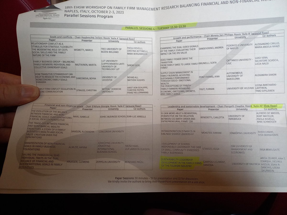 Tomorrow I'll present our work-in-progress paper, a collaboration between #FamilyFirms research center <a href="/MCI_Innsbruck/">MCI | The Entrepreneurial School®</a> and #Emprecoop research group <a href="/fdeconomiauv/">Facultat d'Economia</a> <a href="/UV_EG/">Universitat València</a>