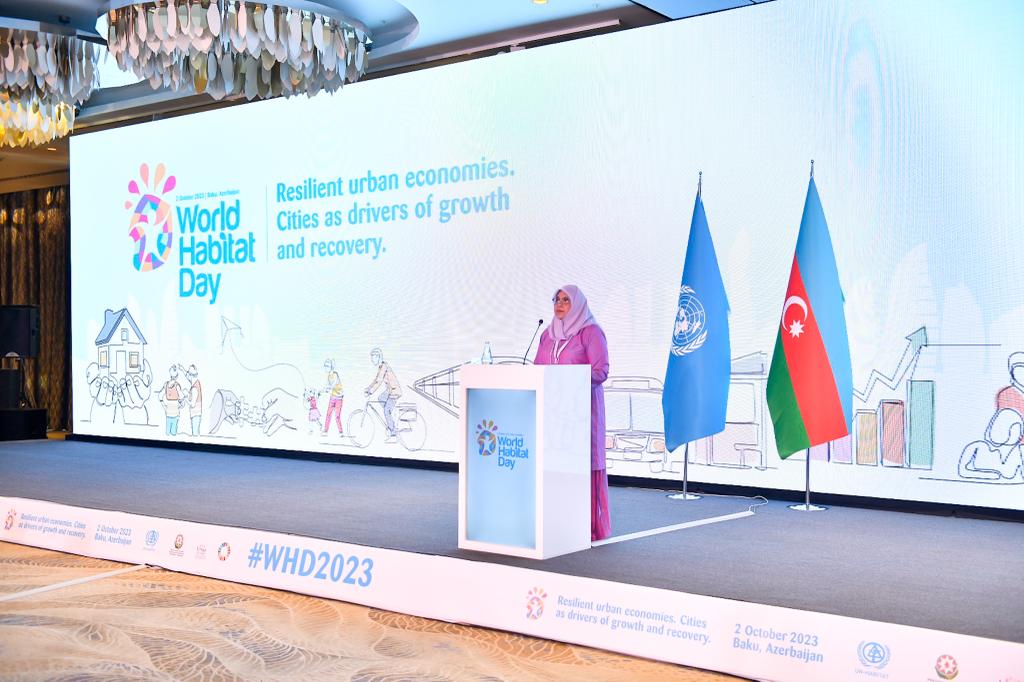 #WorldHabitatDay 2023 is exceptional as we observe it in Caucasus & Central Asia for the first time! In my opening remarks, I emphasized that - Finance is a challenge we can conquer! Our mission is to reform the financial system, diversify funding & invest in a green future.