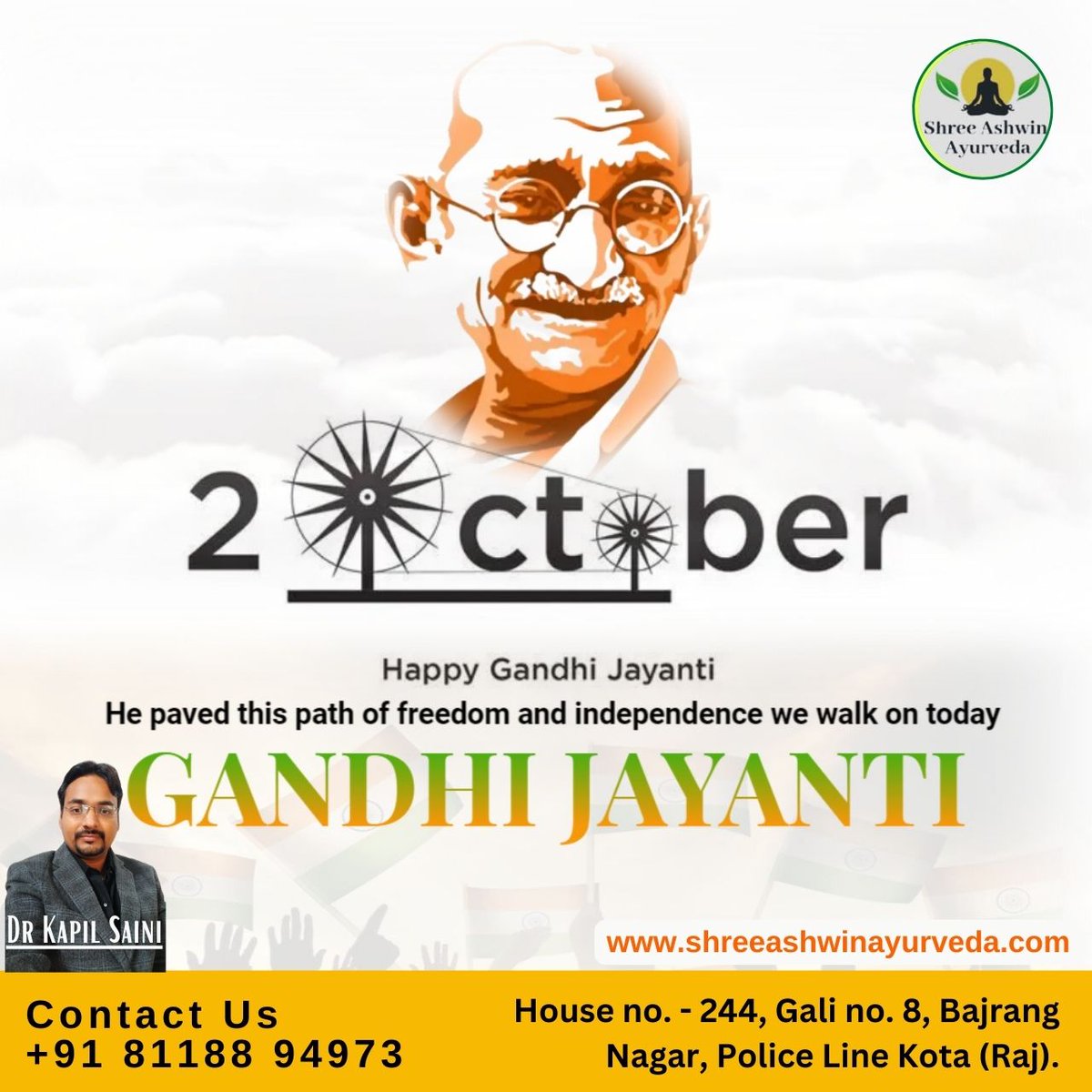 saacclinic's tweet photo. HAPPY GANDHI JAYANTI https://t.co/P5gAtlsJbf